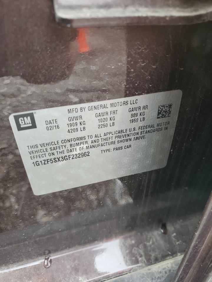 1G1ZF5SX3GF232962 2016 Chevrolet Malibu Lt