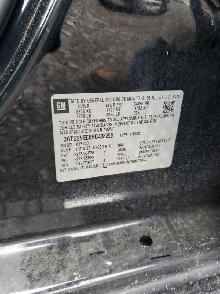 3GTU2NEC8HG408250 2017 GMC Sierra K1500 Slt