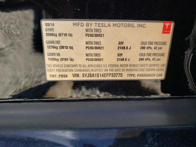 2014 Tesla Model S VIN: 5YJSA1S14EFP33775 Lot: 60132154