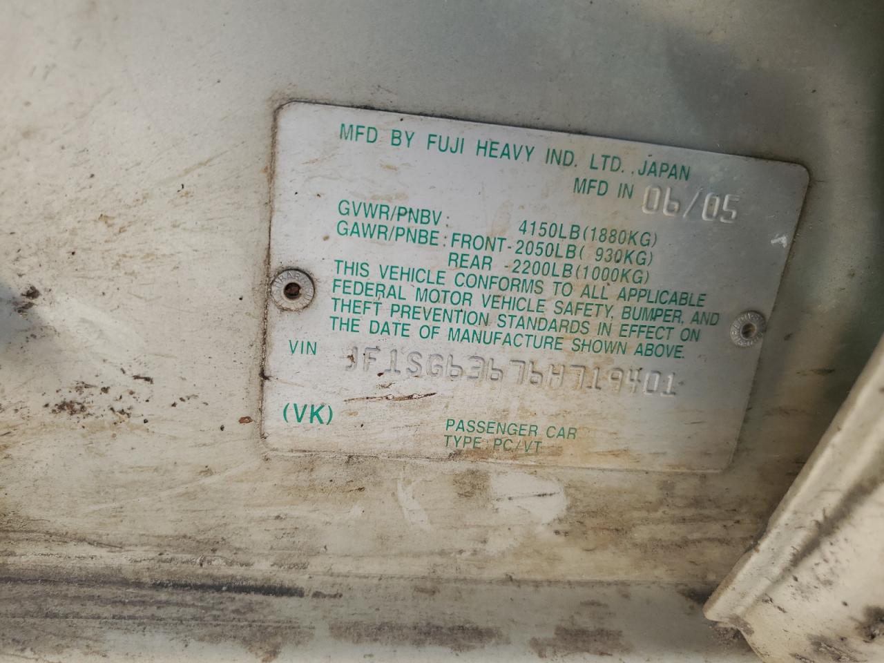 JF1SG63676H719401 2006 Subaru Forester 2.5X