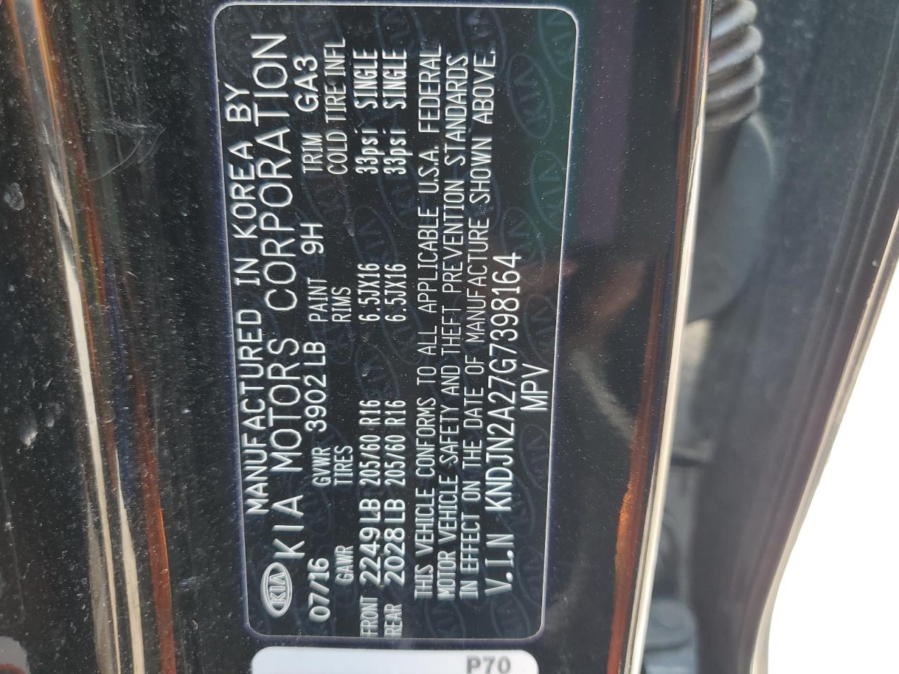 KNDJN2A27G7398164 2016 Kia Soul