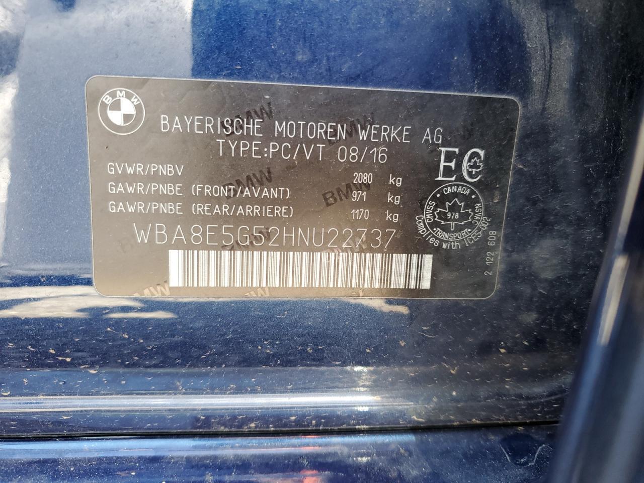 WBA8E5G52HNU22737 2017 BMW 320 Xi