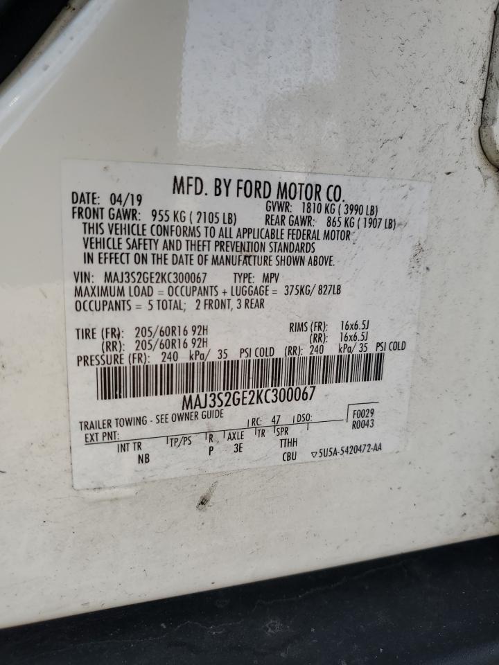 2019 Ford Ecosport Se vin: MAJ3S2GE2KC300067