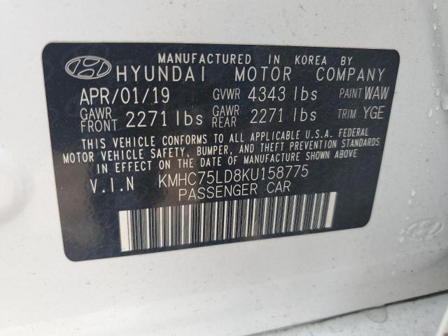 2019 Hyundai Ioniq Limited VIN: KMHC75LD8KU158775 Lot: 57900894