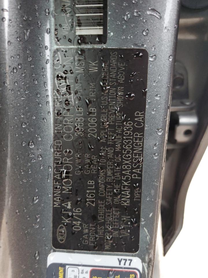 KNAFK5A8XG5631936 2016 Kia Forte Lx