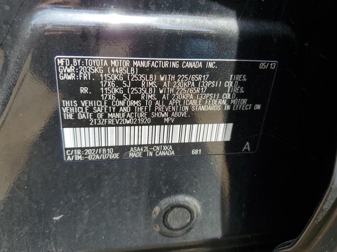 Lot #2996708871 2013 TOYOTA RAV4 LE