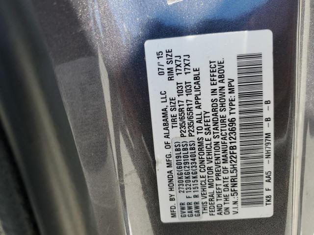 2015 HONDA ODYSSEY LX 5FNRL5H22FB123696