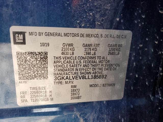 2020 GMC Terrain Slt VIN: 3GKALVEV8LL185892 Lot: 60837314