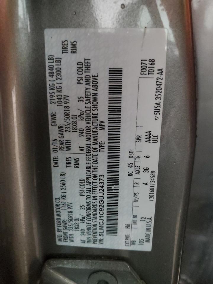 5LMCJ1C92GUJ24373 2016 Lincoln Mkc Premiere