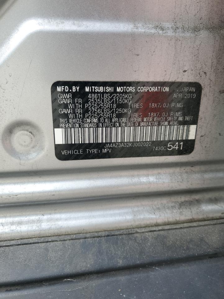 JA4AZ3A32KJ002022 2019 Mitsubishi Outlander Se