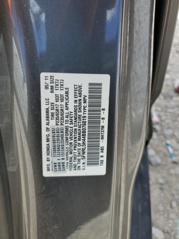5FNRL5H44BB076019 2011 Honda Odyssey Ex