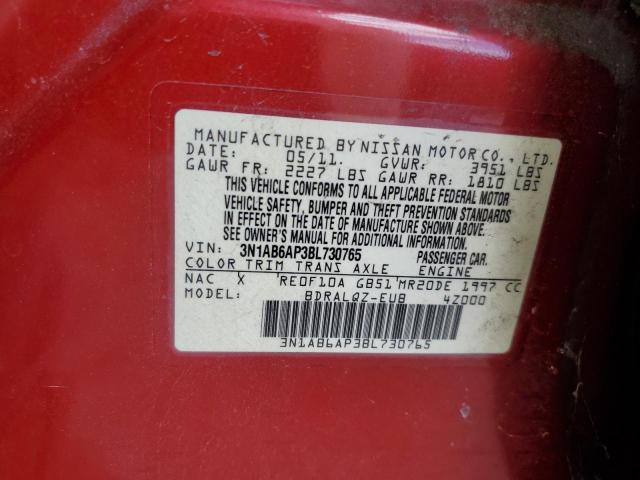 2011 Nissan Sentra 2.0 VIN: 3N1AB6AP3BL730765 Lot: 57926594