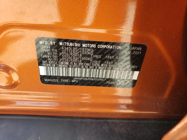 2022 Mitsubishi Outlander Sport Es VIN: JA4APUAU5NU002457 Lot: 59334324