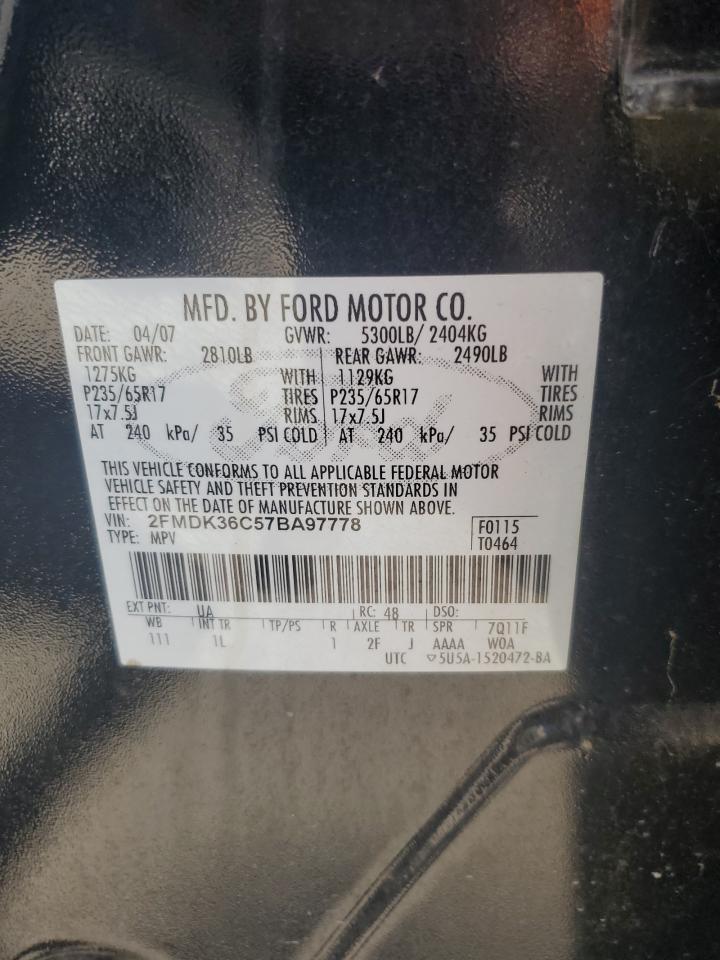 2FMDK36C57BA97778 2007 Ford Edge Se