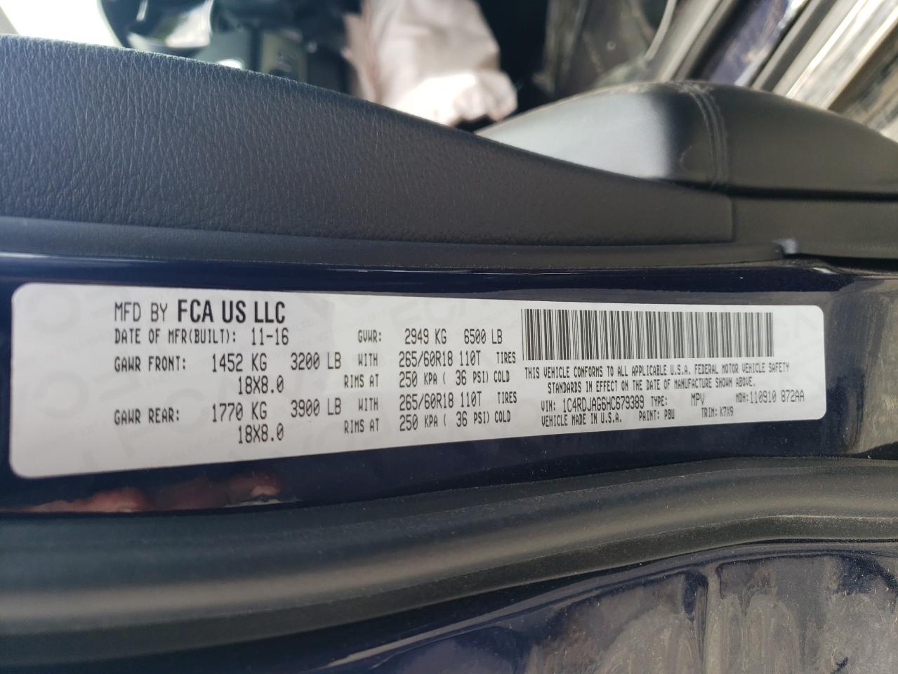 1C4RDJAG6HC679389 2017 Dodge Durango Sxt