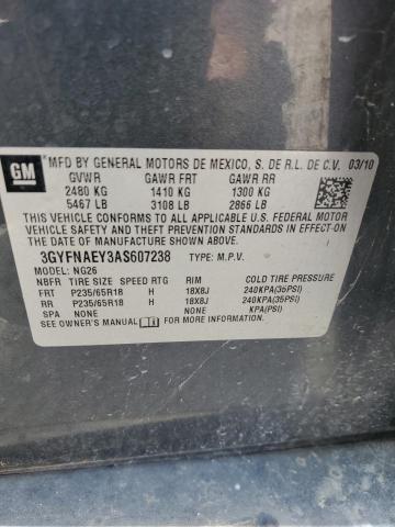 2010 Cadillac Srx Luxury Collection VIN: 3GYFNAEY3AS607238 Lot: 61165174