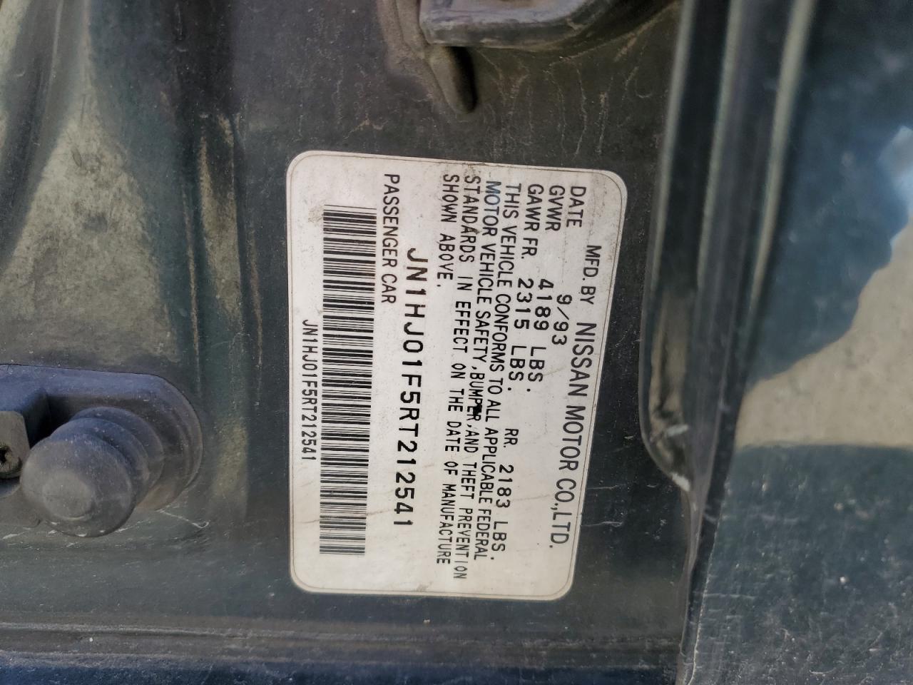 JN1HJ01F5RT212541 1994 Nissan Maxima Gxe