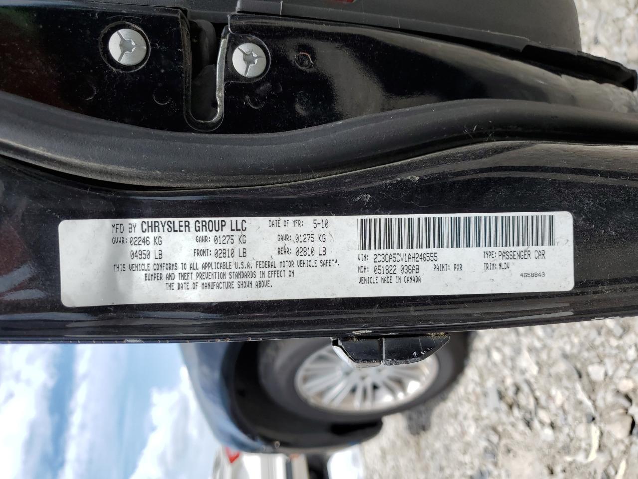 2C3CA5CV1AH246555 2010 Chrysler 300 Touring