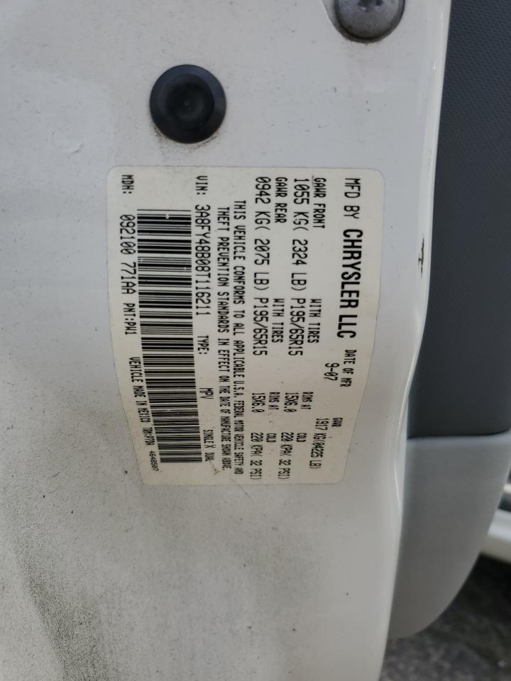 3A8FY48B08T116211 2008 Chrysler Pt Cruiser