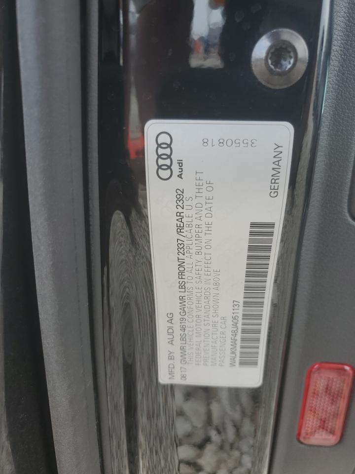 WAUKMAF48JA051137 2018 Audi A4 Premium