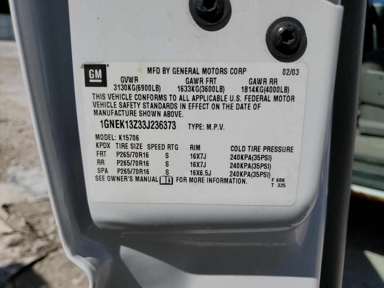 1GNEK13Z33J236373 2003 Chevrolet Tahoe K1500