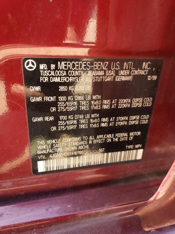 2000 Mercedes-Benz Ml 320 VIN: 4JGAB54E6YA161195 Lot: 56637764