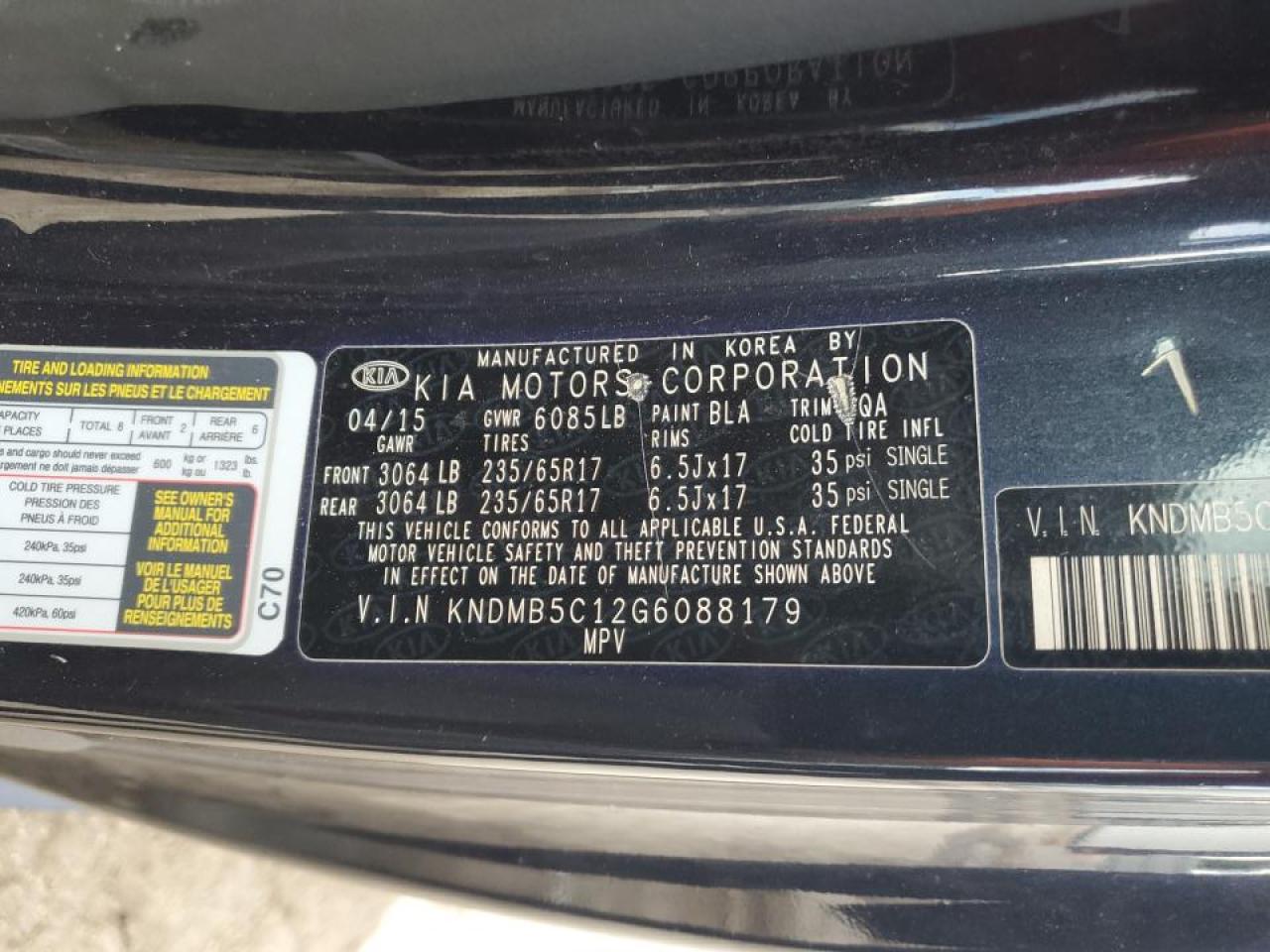 KNDMB5C12G6088179 2016 Kia Sedona Lx