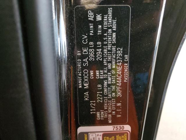 2022 Kia Forte Gt VIN: 3KPF44AC4NE437982 Lot: 59764604