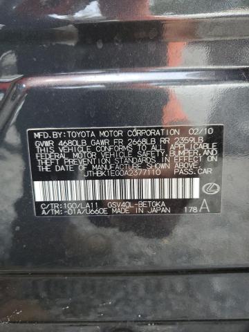 2010 Lexus Es 350 VIN: JTHBK1EG0A2377110 Lot: 59512624