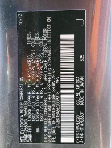 2014 Lexus Rx 350 Base VIN: JTJBK1BA5E2039318 Lot: 61201784