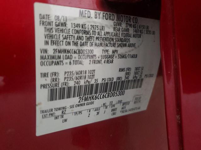 2012 Ford Flex Sel VIN: 2FMHK6CC6CBD05300 Lot: 58628744