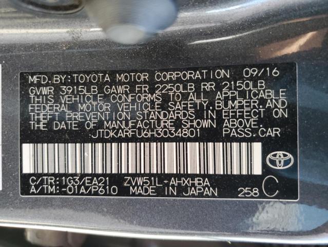 2017 TOYOTA PRIUS - JTDKARFU6H3034801