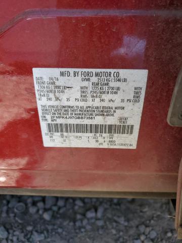 VIN 2FMPK4J97GBB73581 2016 Ford Edge, Sel no.13