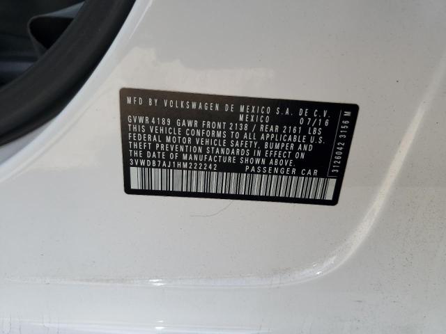 2017 VOLKSWAGEN JETTA SE - 3VWDB7AJ1HM222242