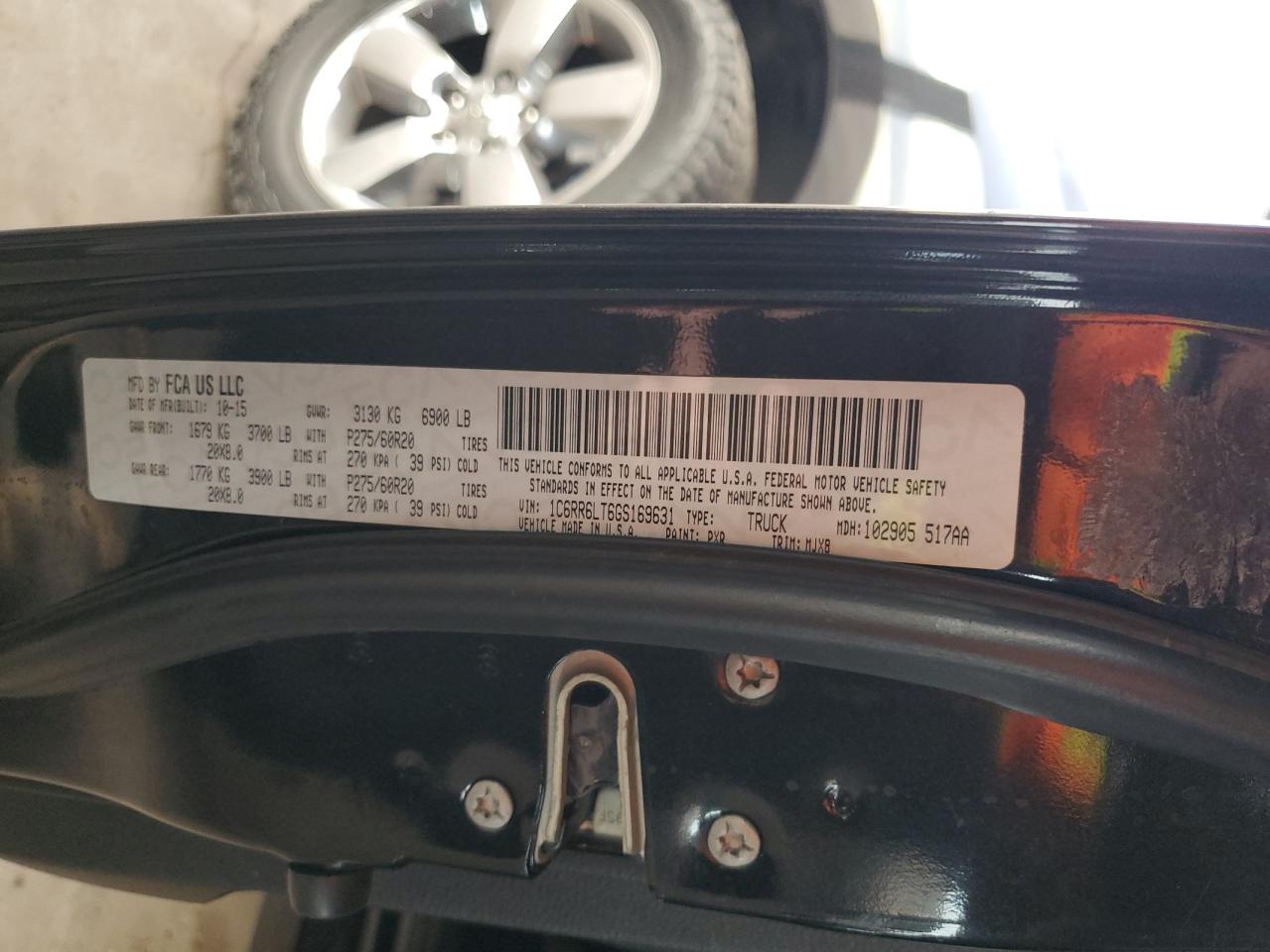 1C6RR6LT6GS169631 2016 Ram 1500 Slt