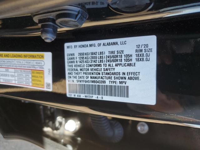 5FNYF6H51MB043399 2021 HONDA PILOT - Image 13