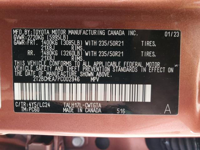 2023 LEXUS RX 500H F 2T2BCMEA7PC002946