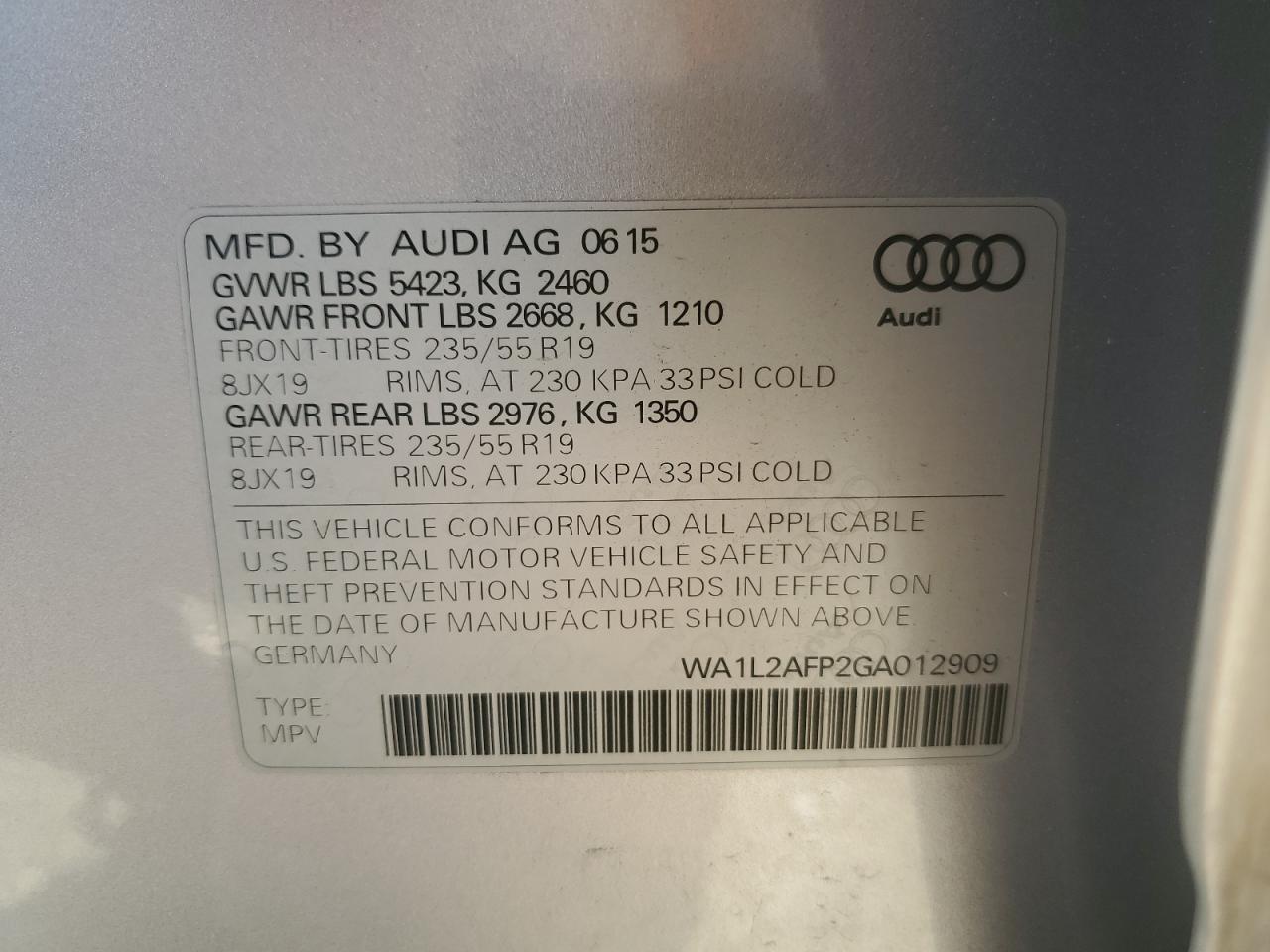 WA1L2AFP2GA012909 2016 Audi Q5 Premium Plus