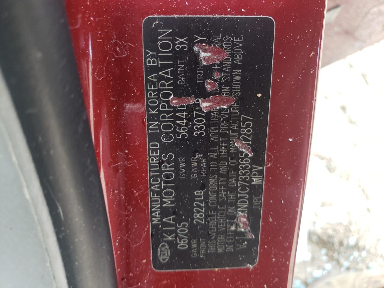 KNDJC733365512857 2006 Kia Sorento Ex