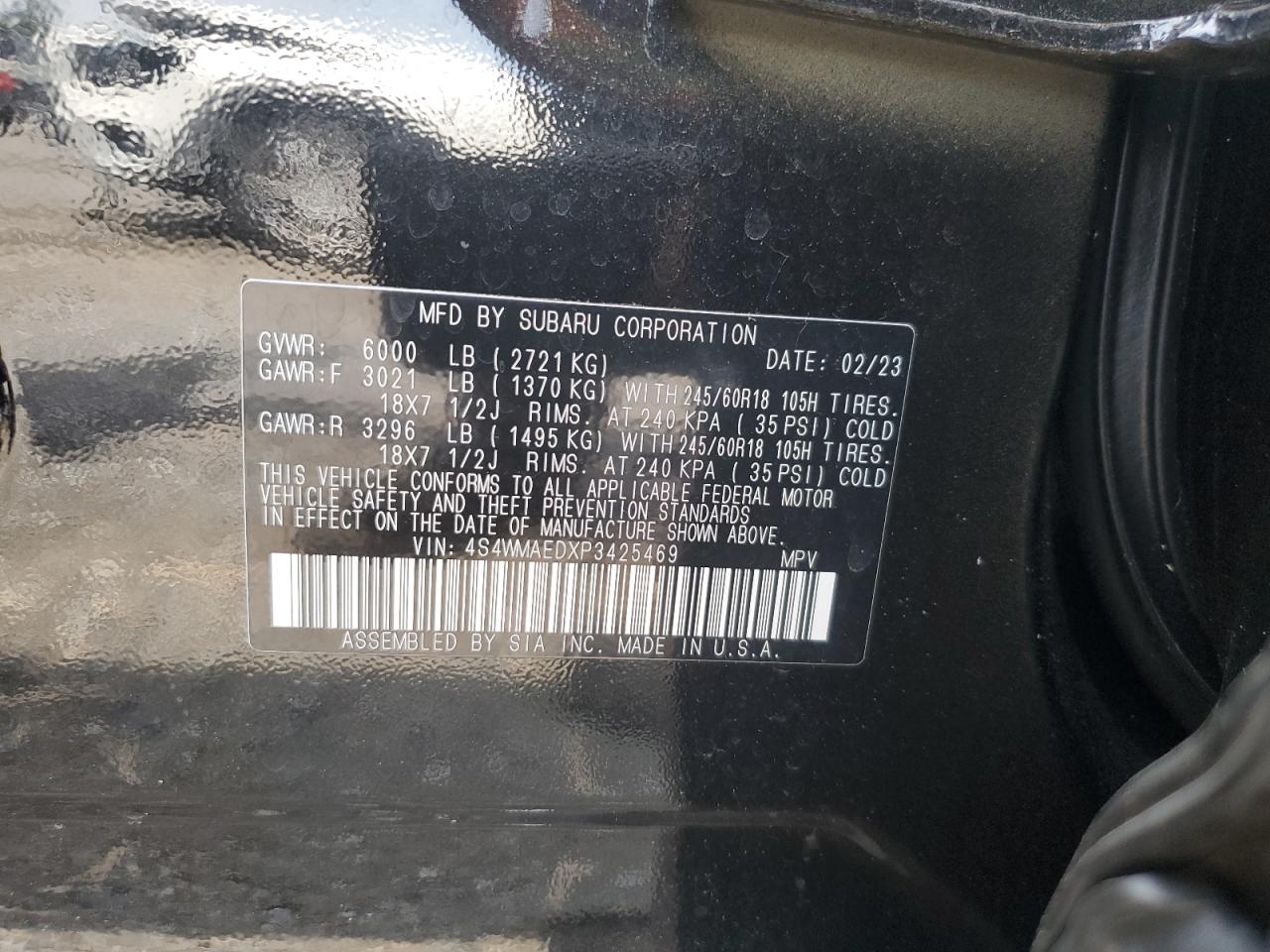 4S4WMAEDXP3425469 2023 Subaru Ascent Premium