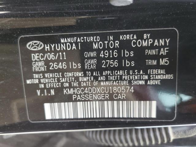 2012 Hyundai Genesis 3.8L VIN: KMHGC4DDXCU180574 Lot: 57151984