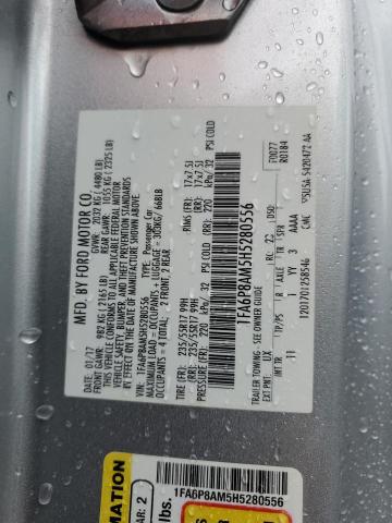 2017 Ford Mustang VIN: 1FA6P8AM5H5280556 Lot: 57732064