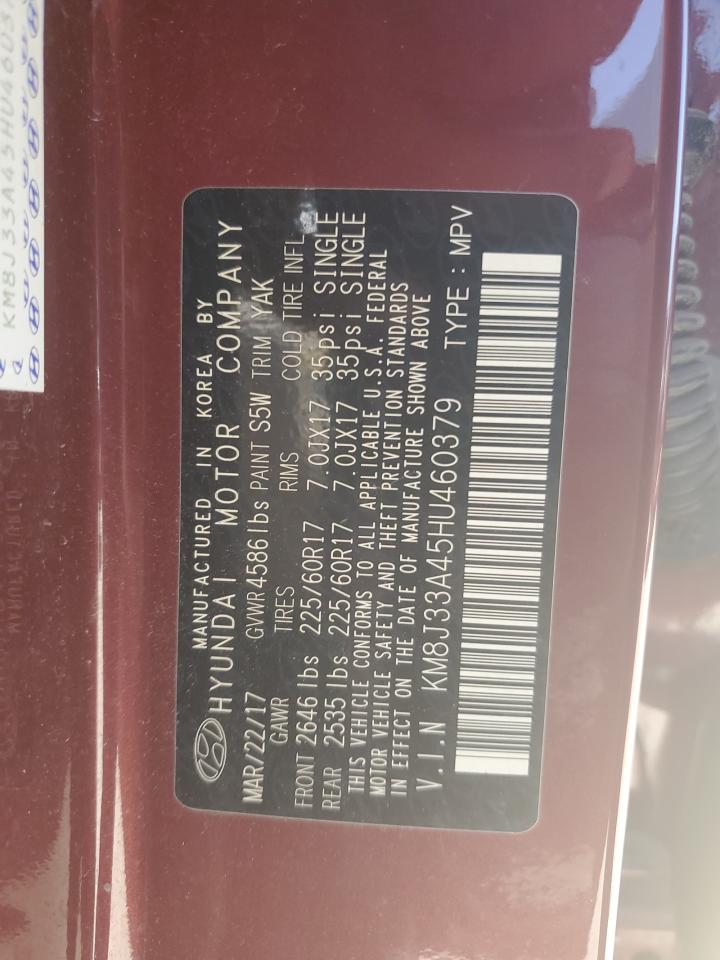 KM8J33A45HU460379 2017 Hyundai Tucson Limited