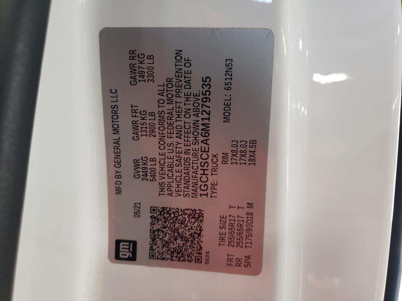 1GCHSCEA6M1279535 2021 Chevrolet Colorado Lt