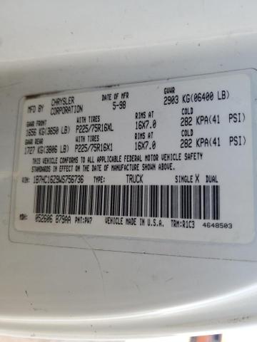 1998 Dodge Ram 1500 VIN: 1B7HC16Z9WS756736 Lot: 59151084