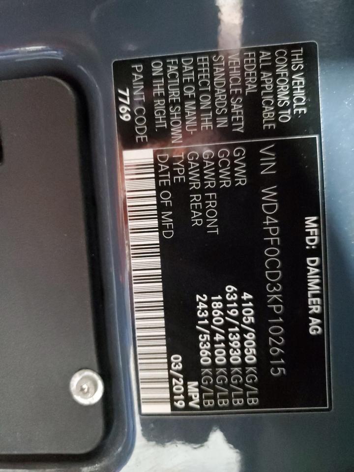 WD4PF0CD3KP102615 2019 Mercedes-Benz Sprinter 2500/3500