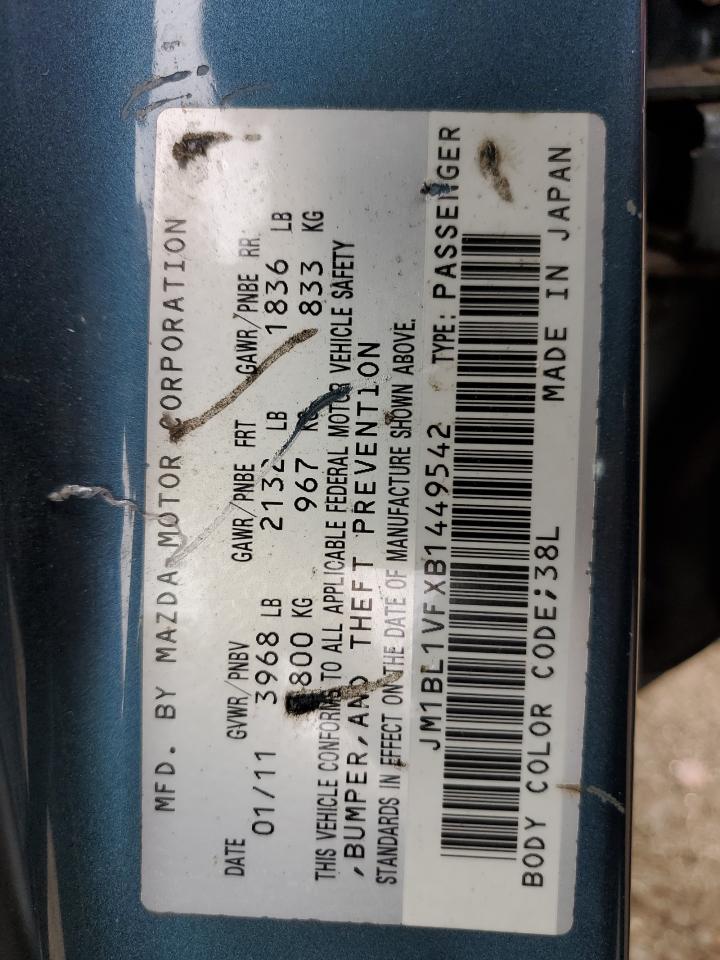 JM1BL1VFXB1449542 2011 Mazda 3 I