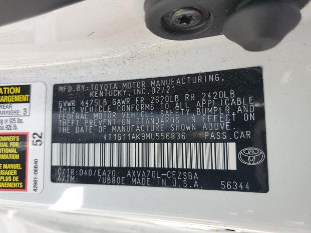 2021 TOYOTA CAMRY SE - 4T1G11AK9MU556836