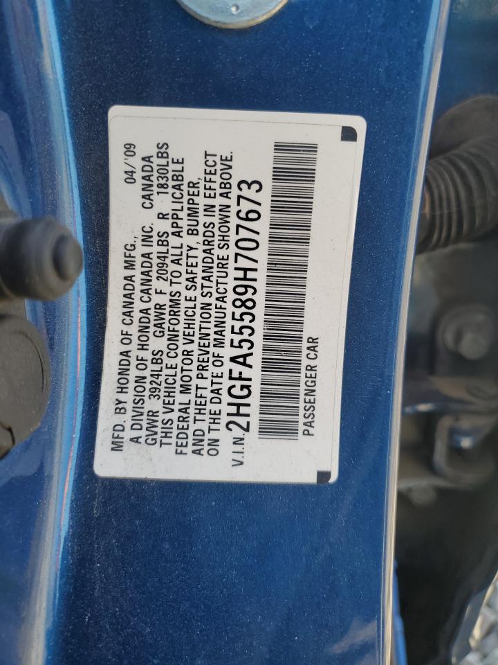 2HGFA55589H707673 2009 Honda Civic Si