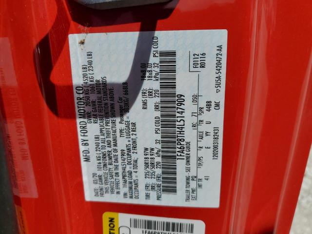 2020 Ford Mustang VIN: 1FA6P8TH4L5147909 Lot: 57646044